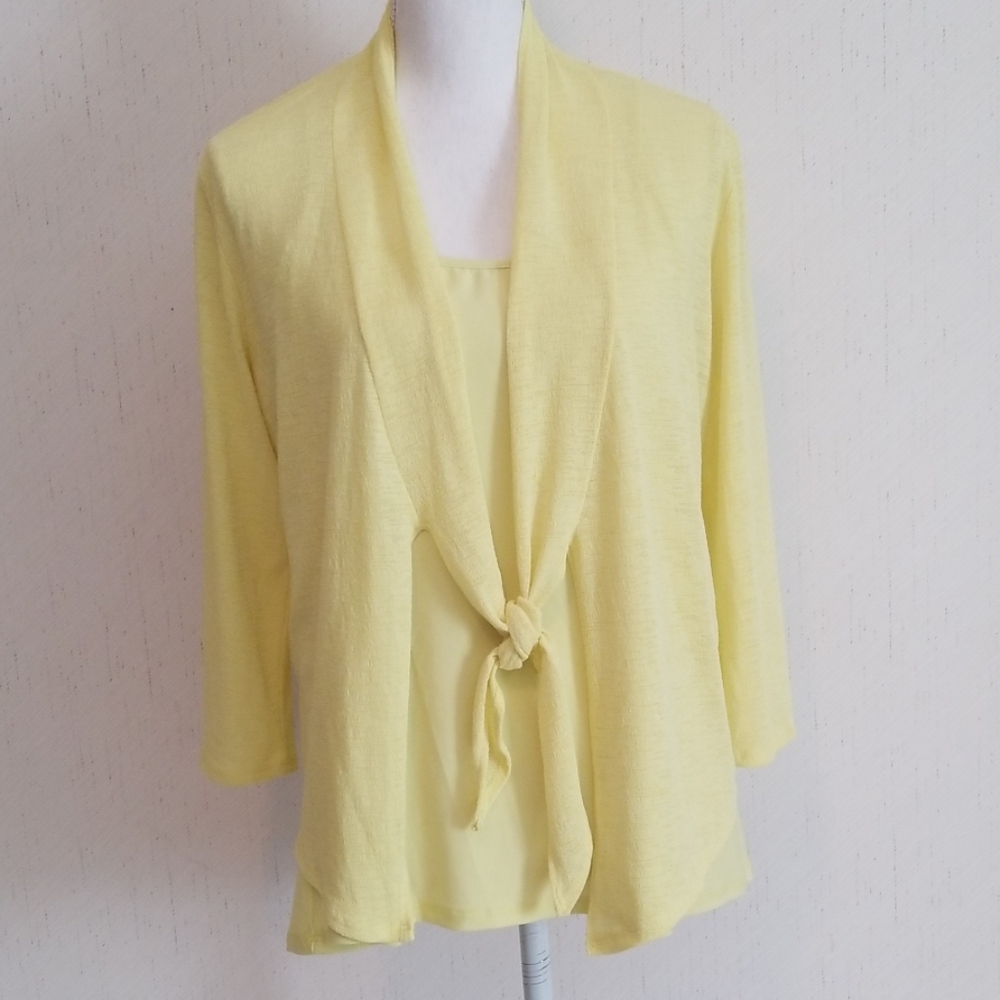 Yellow tank with light-weight long sleeve top
